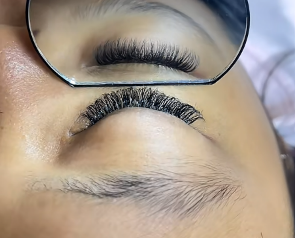 eyelash extension glam look